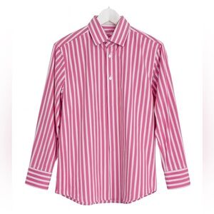 Boss Pink and White Striped Dress Shirt